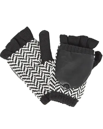 FLEECE-LINED HERRINGBONE TEXTING MITTENS