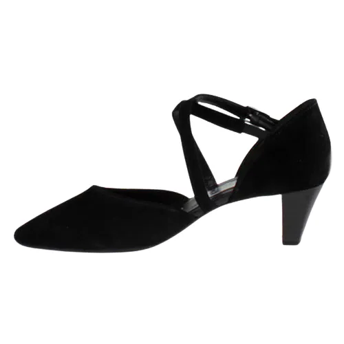 Gabor Ladies Dressy Heeled Cross Strap Pumps -  01.363.17 - Black