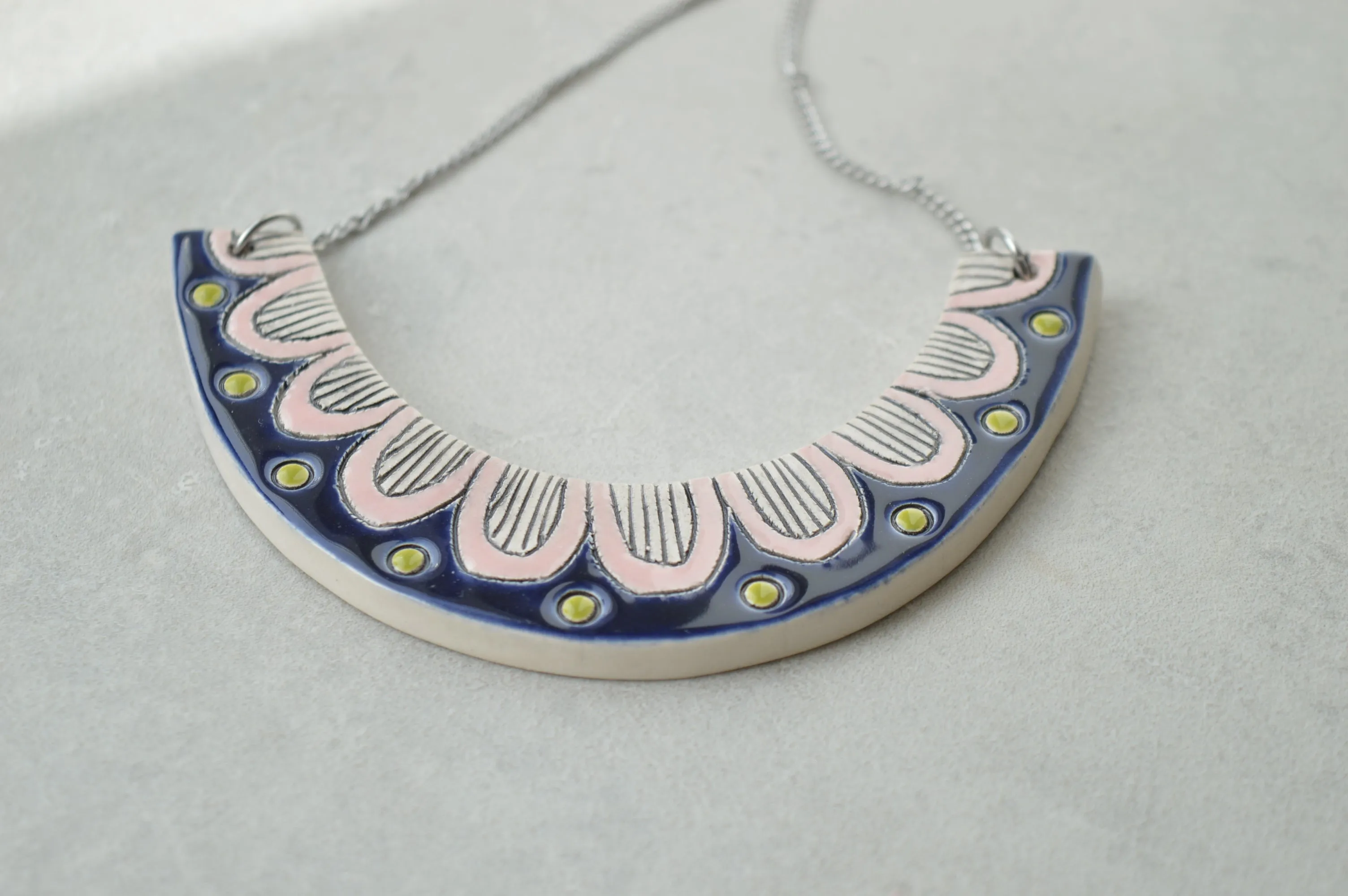 Geometric ceramic statement necklace No. 2