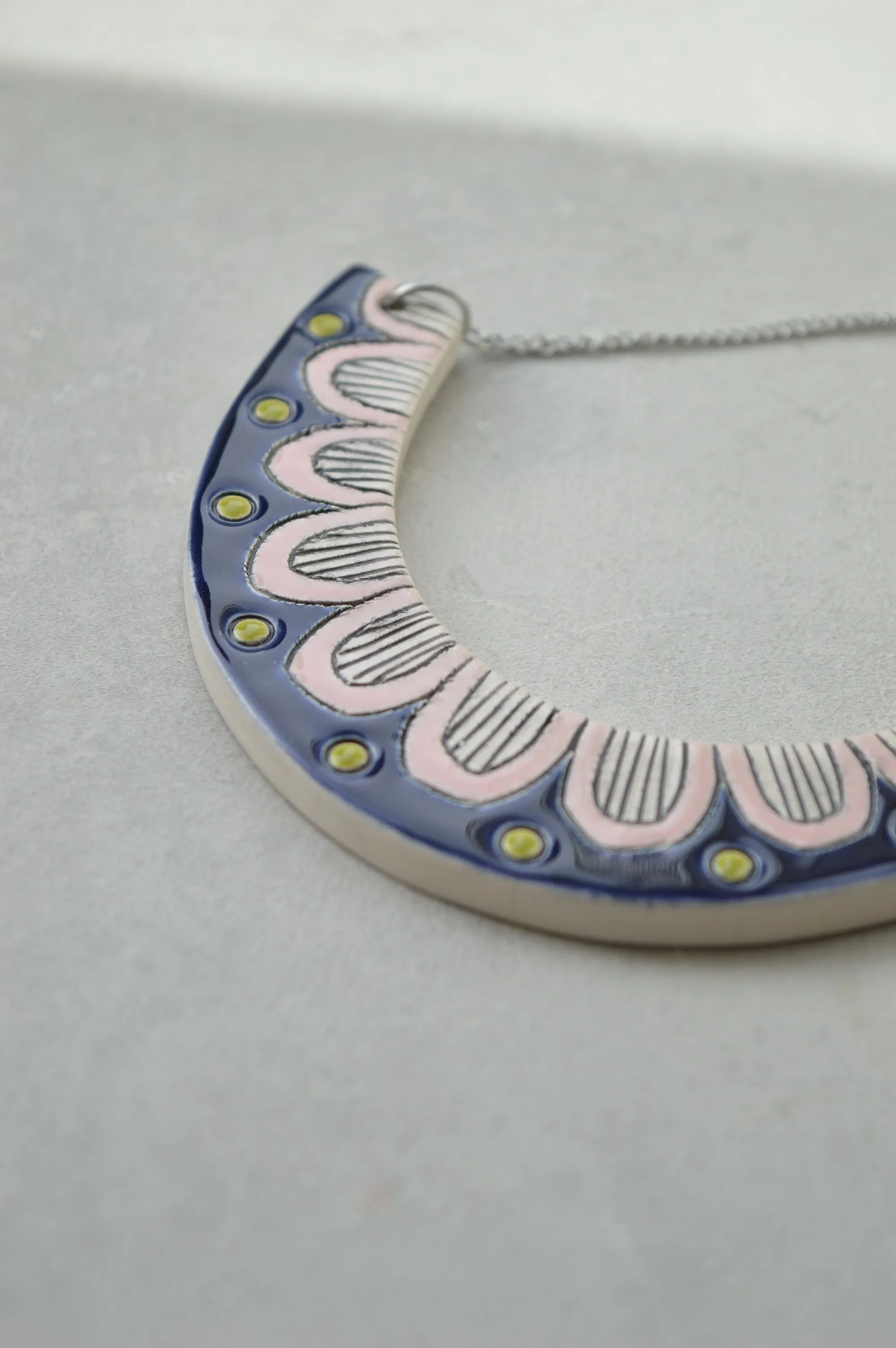 Geometric ceramic statement necklace No. 2