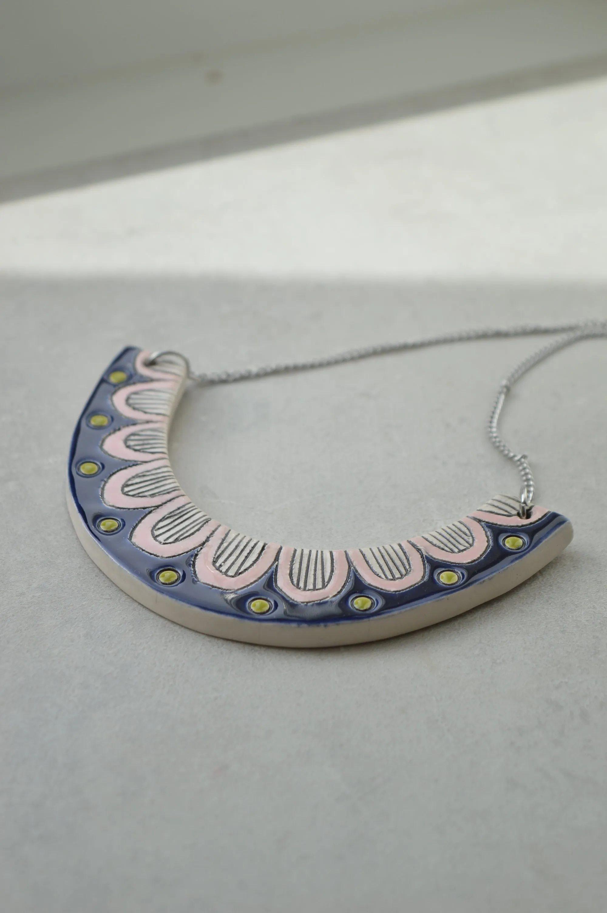 Geometric ceramic statement necklace No. 2