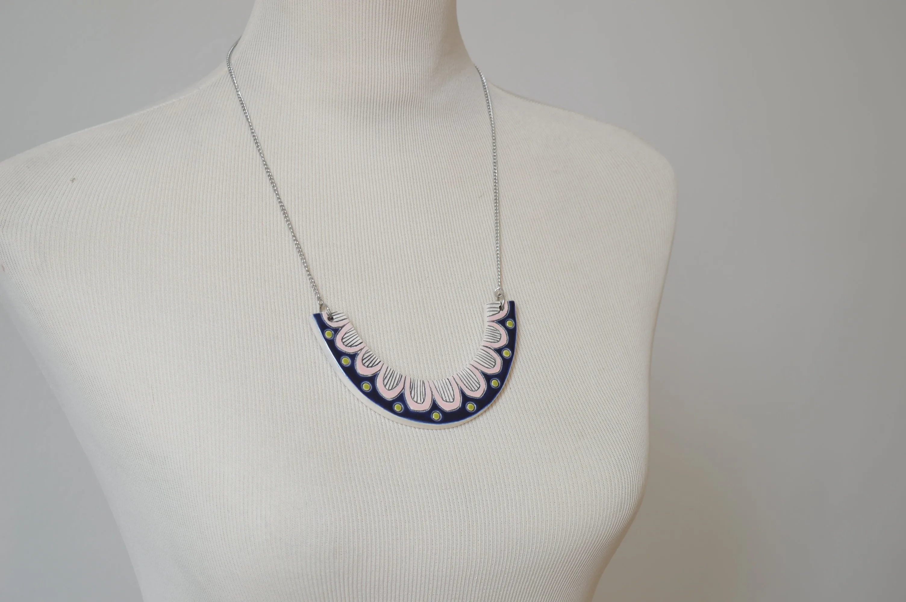 Geometric ceramic statement necklace No. 2