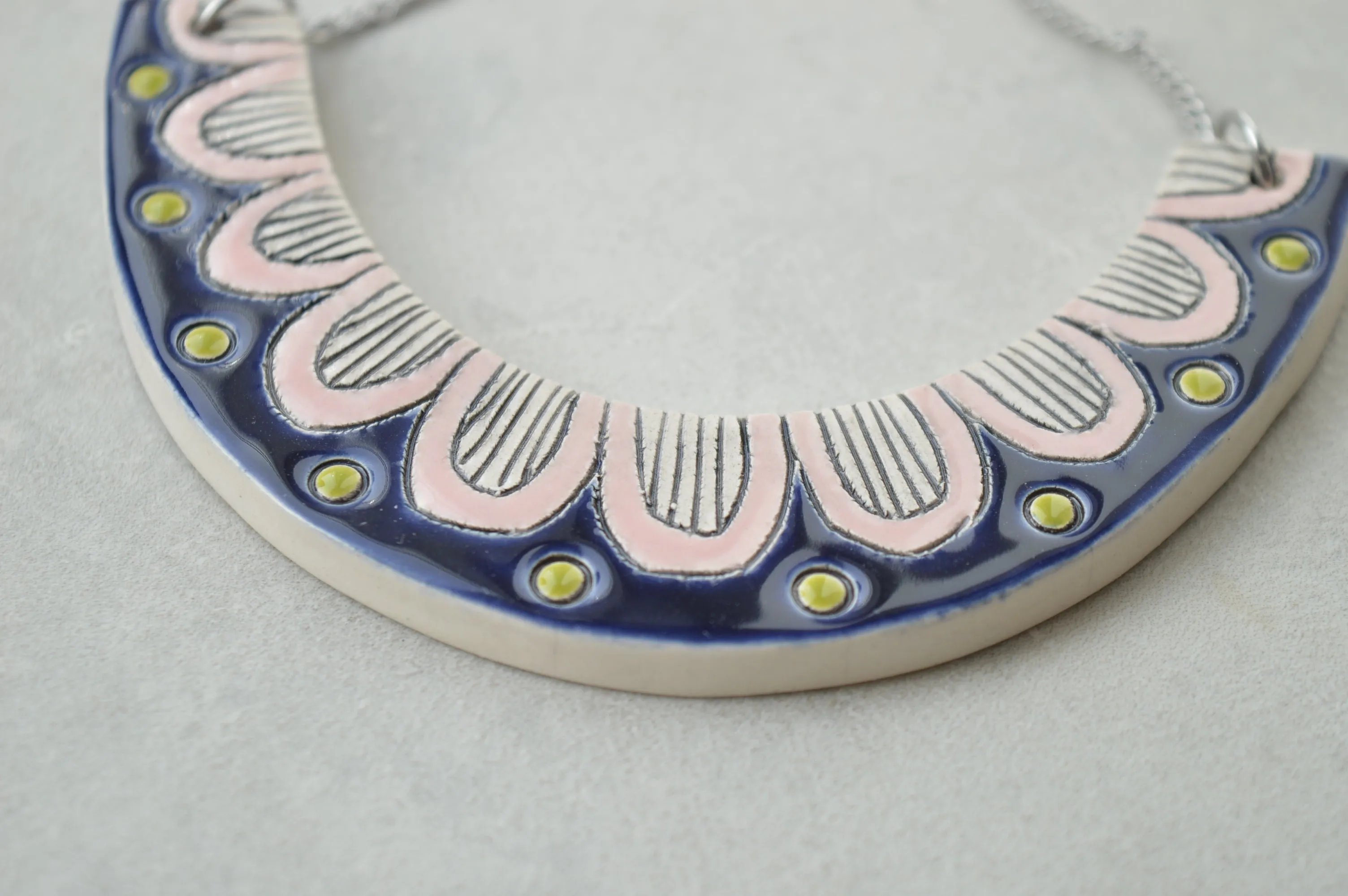 Geometric ceramic statement necklace No. 2