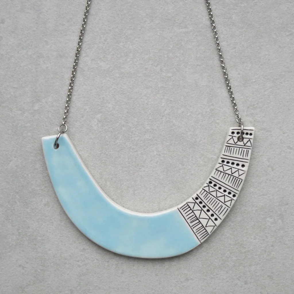 Geometric ceramic statement necklace