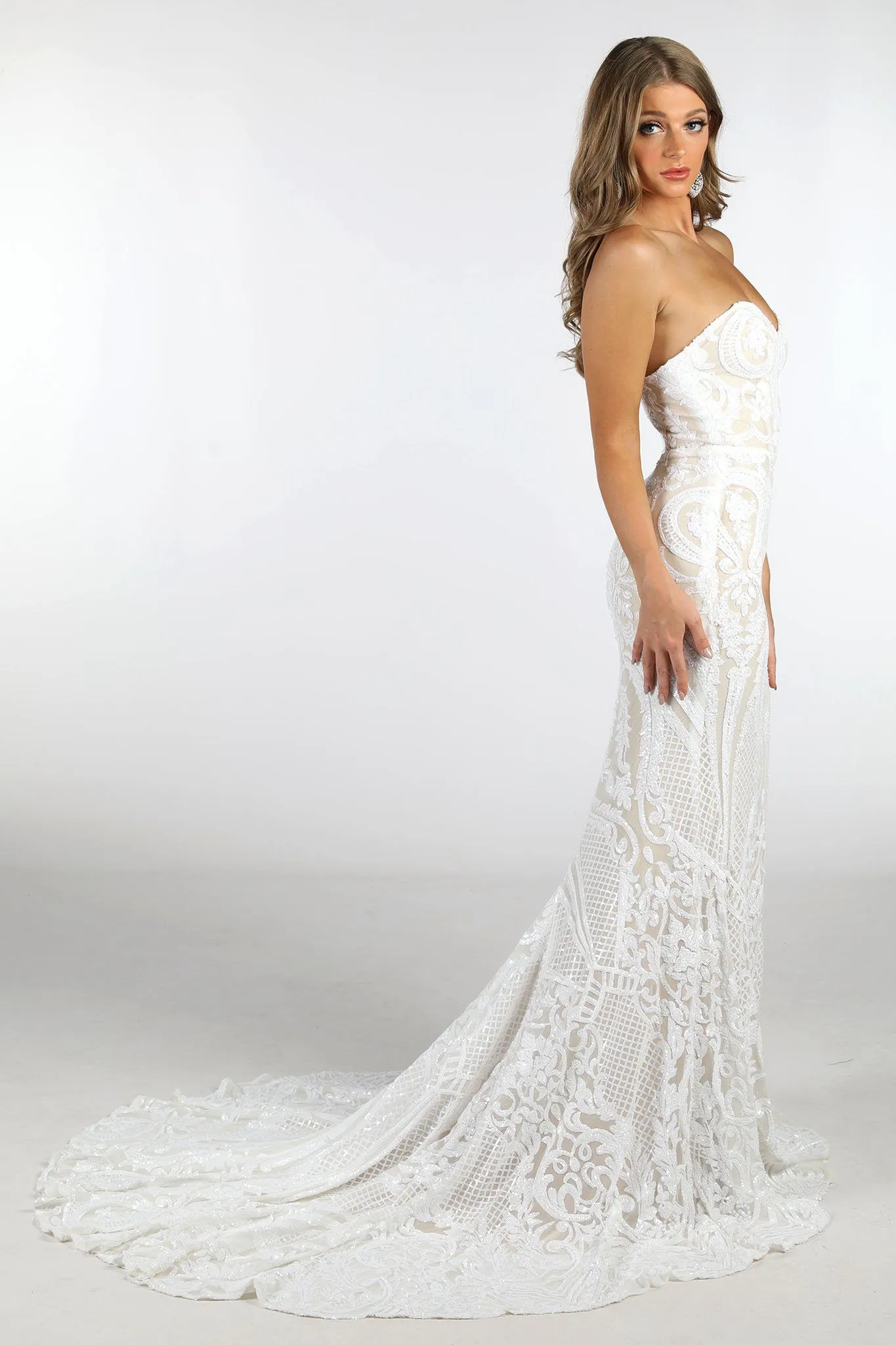 Gianna Gown - White/Nude