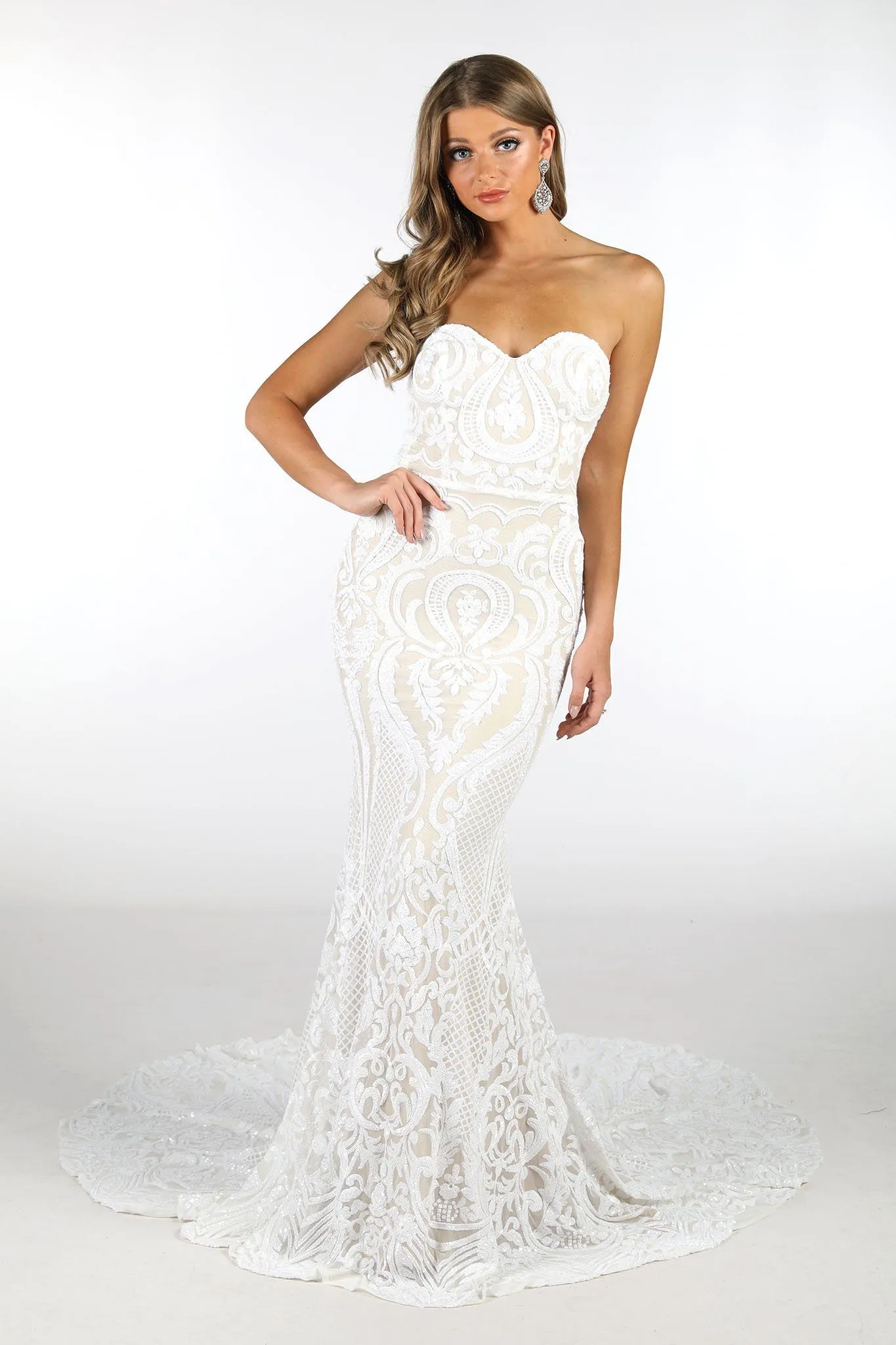 Gianna Gown - White/Nude