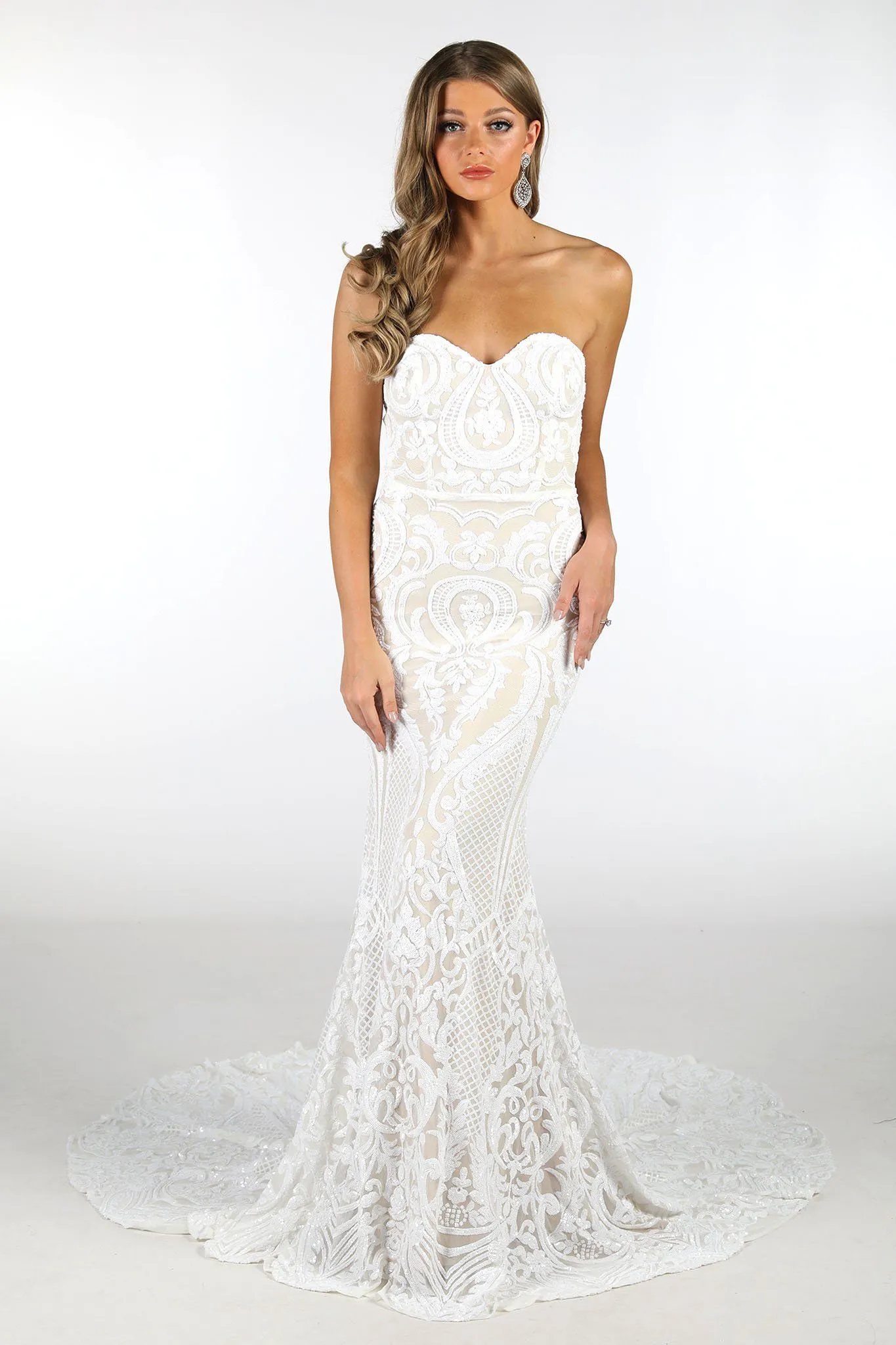 Gianna Gown - White/Nude