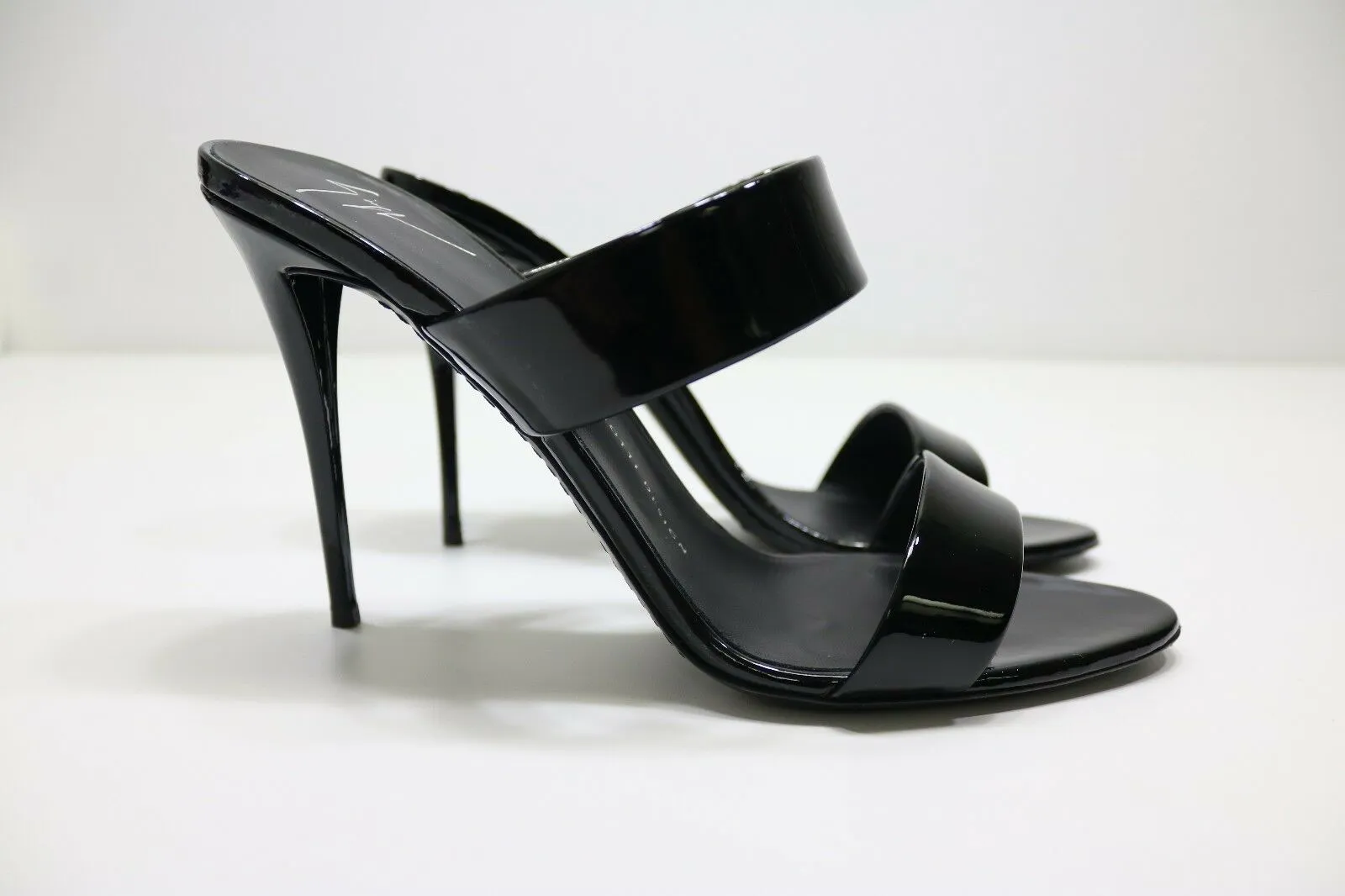 Giuseppe Zanotti Black Patent Leather 'Coline' Stiletto Sandals Size 40 e50303