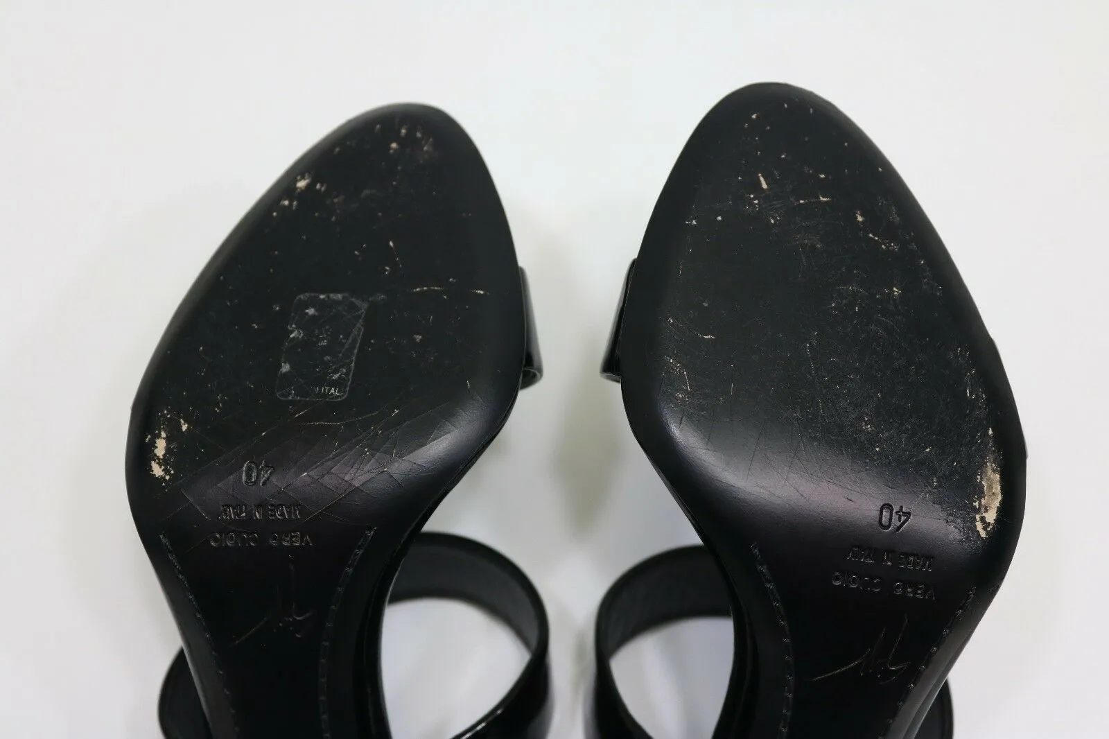 Giuseppe Zanotti Black Patent Leather 'Coline' Stiletto Sandals Size 40 e50303