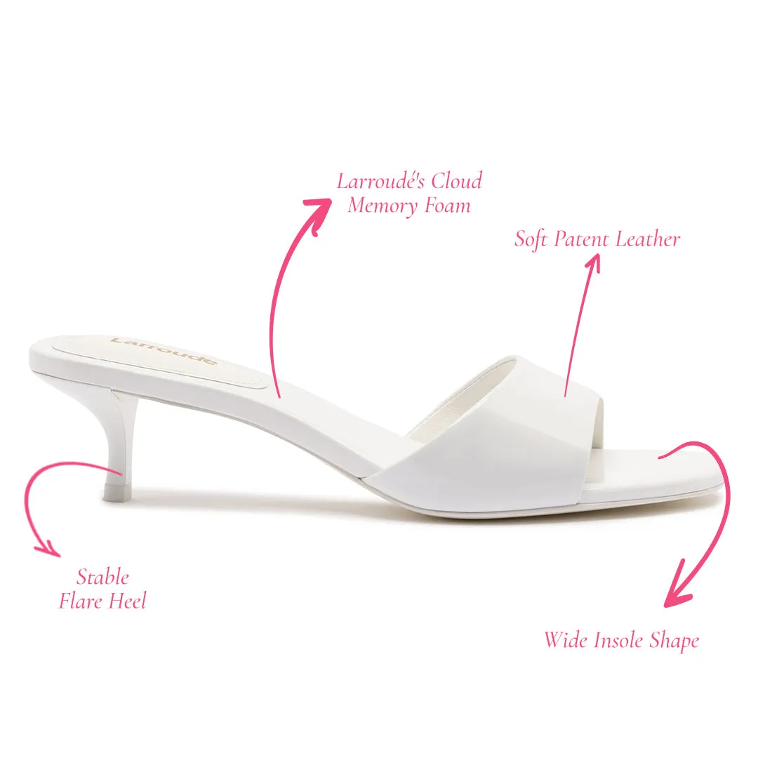 Greta Mule In White Patent Leather