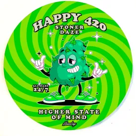 Happy 420 24/7 8" round Dab Mat