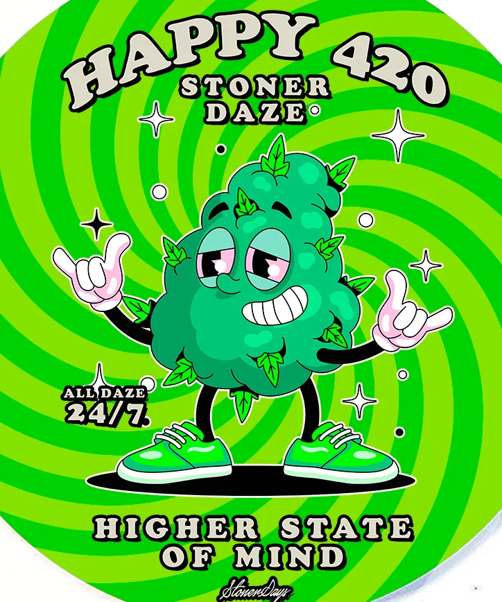 Happy 420 24/7 8" round Dab Mat