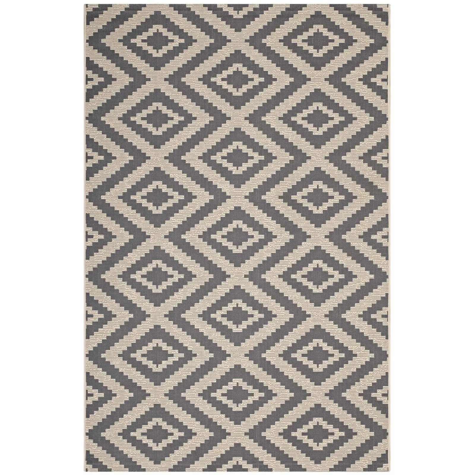 Jagged Geometric Diamond Trellis Indoor and Outdoor Area Rug