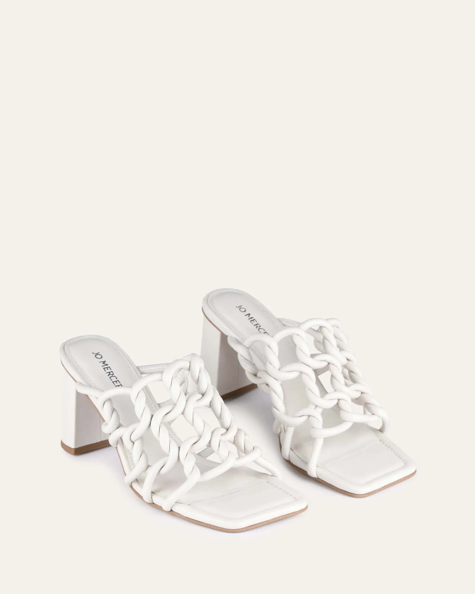 KASSI HIGH HEEL SANDALS OFF WHITE LEATHER