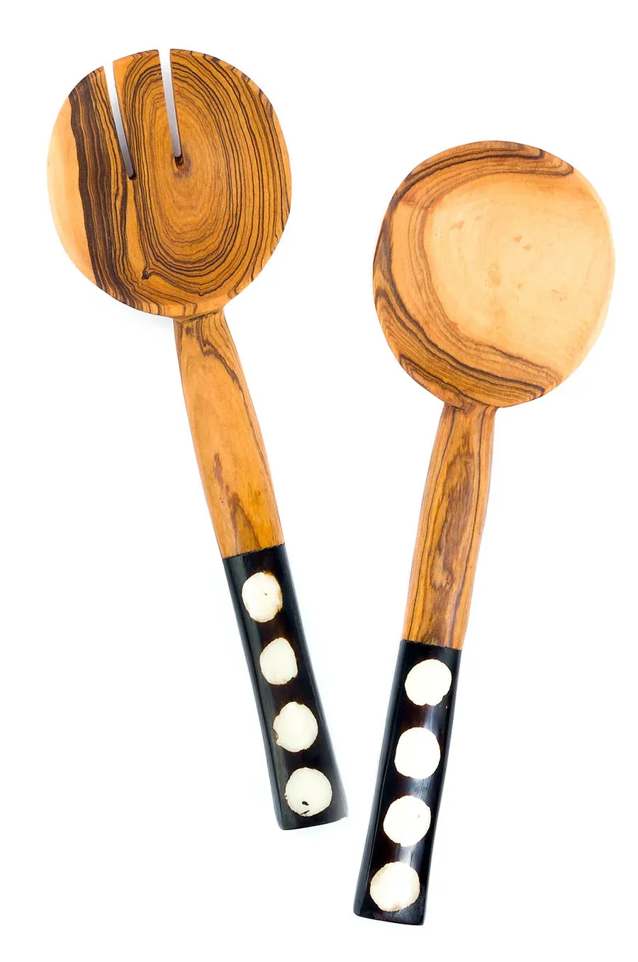 Kenyan Round Polka Dot Salad Servers