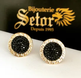 Kimberly gold & crystals stud earrings E011