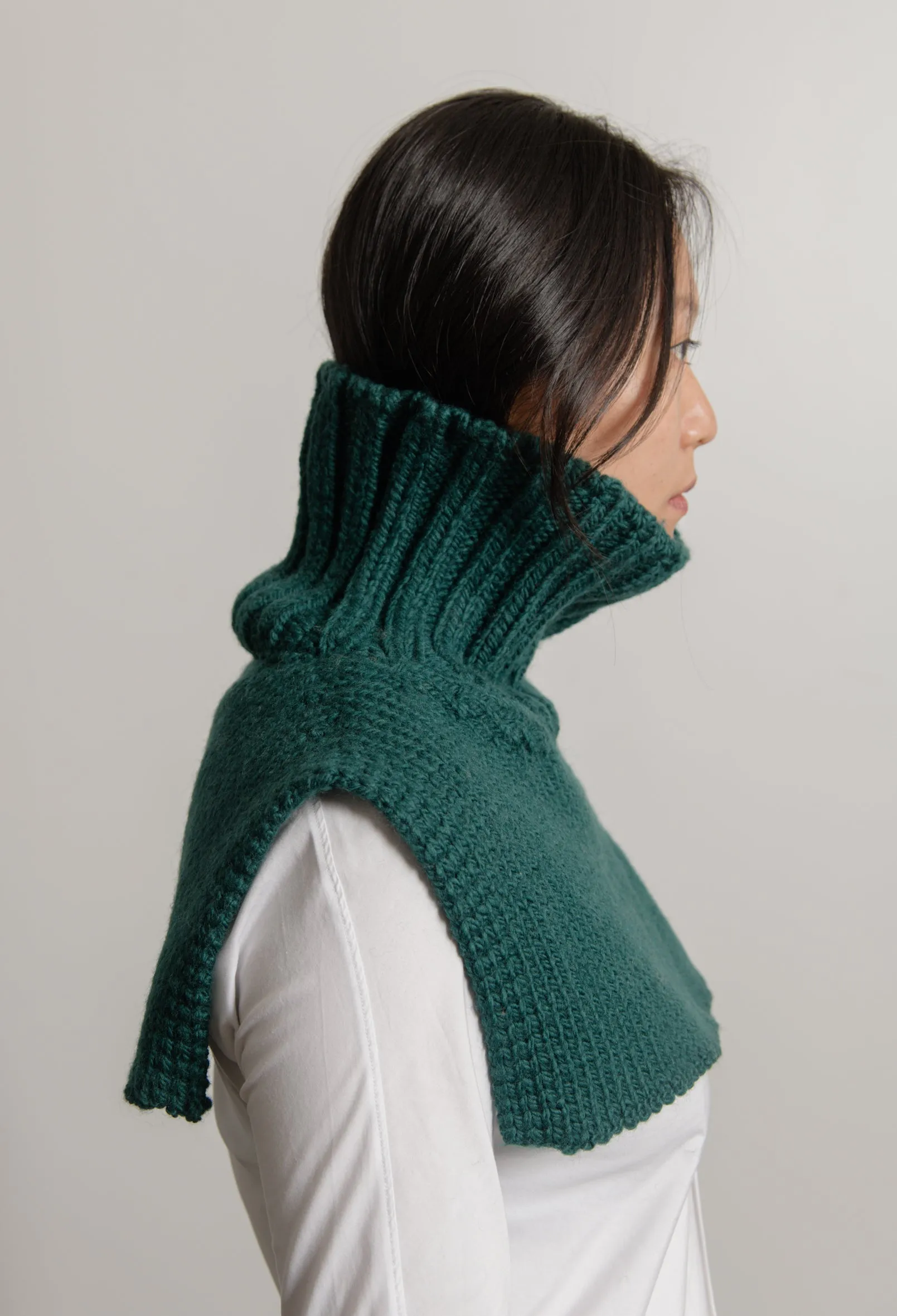 Knit Collar Moss Green