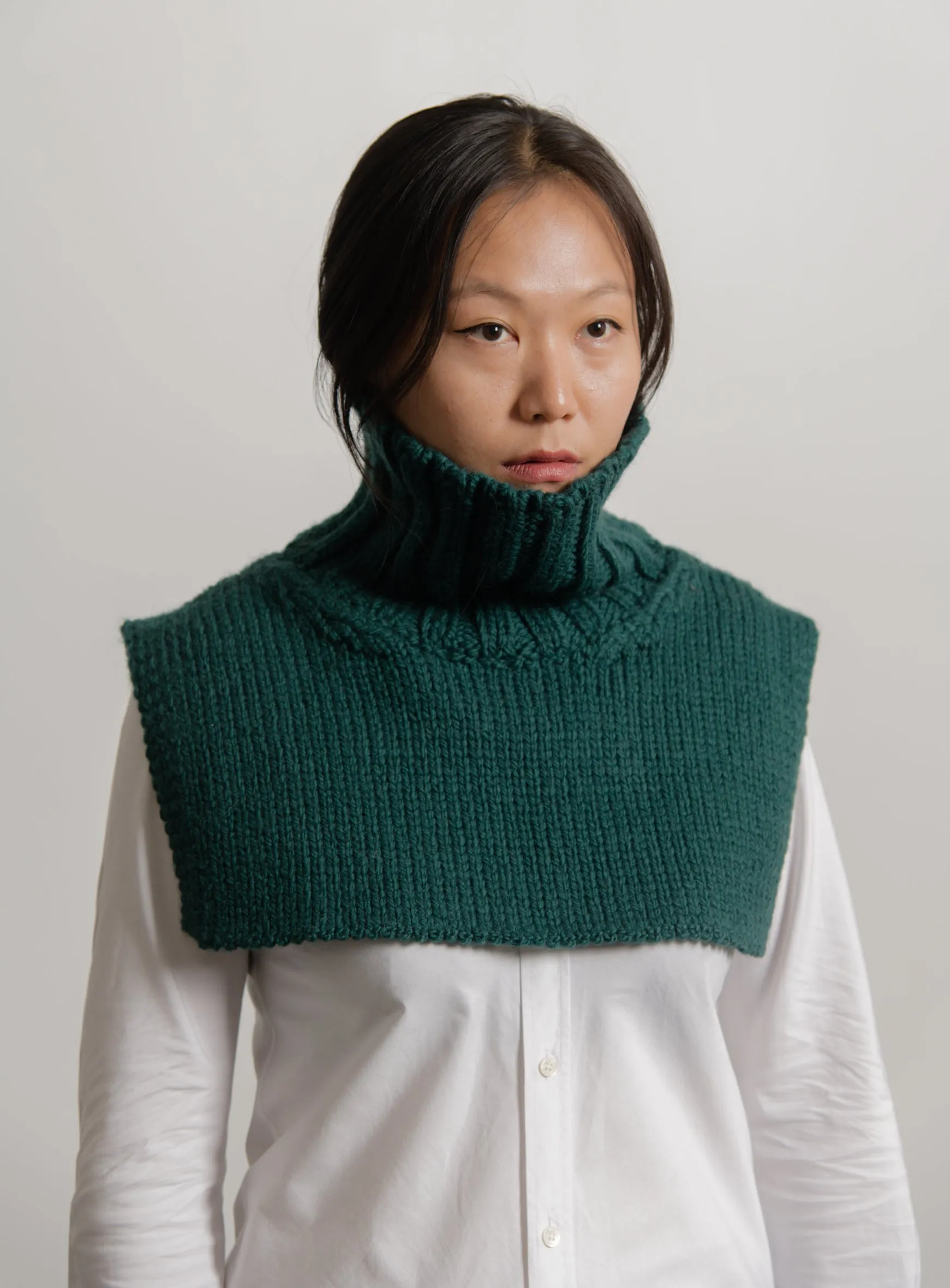 Knit Collar Moss Green