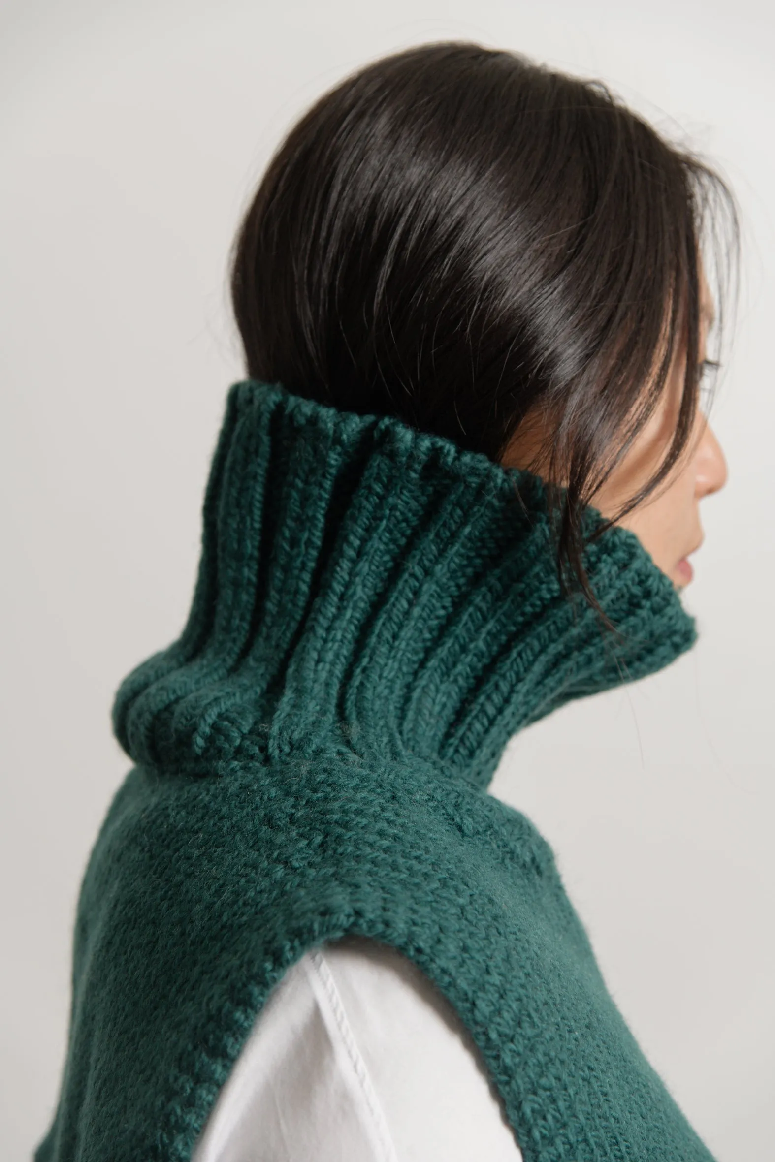 Knit Collar Moss Green