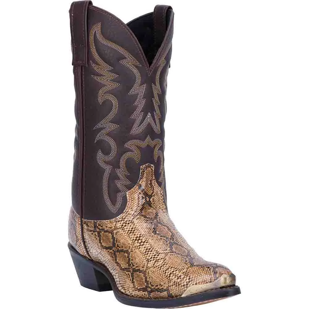 Laredo Monty Golden Brown Snake Print Boots