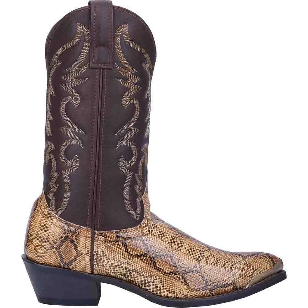 Laredo Monty Golden Brown Snake Print Boots