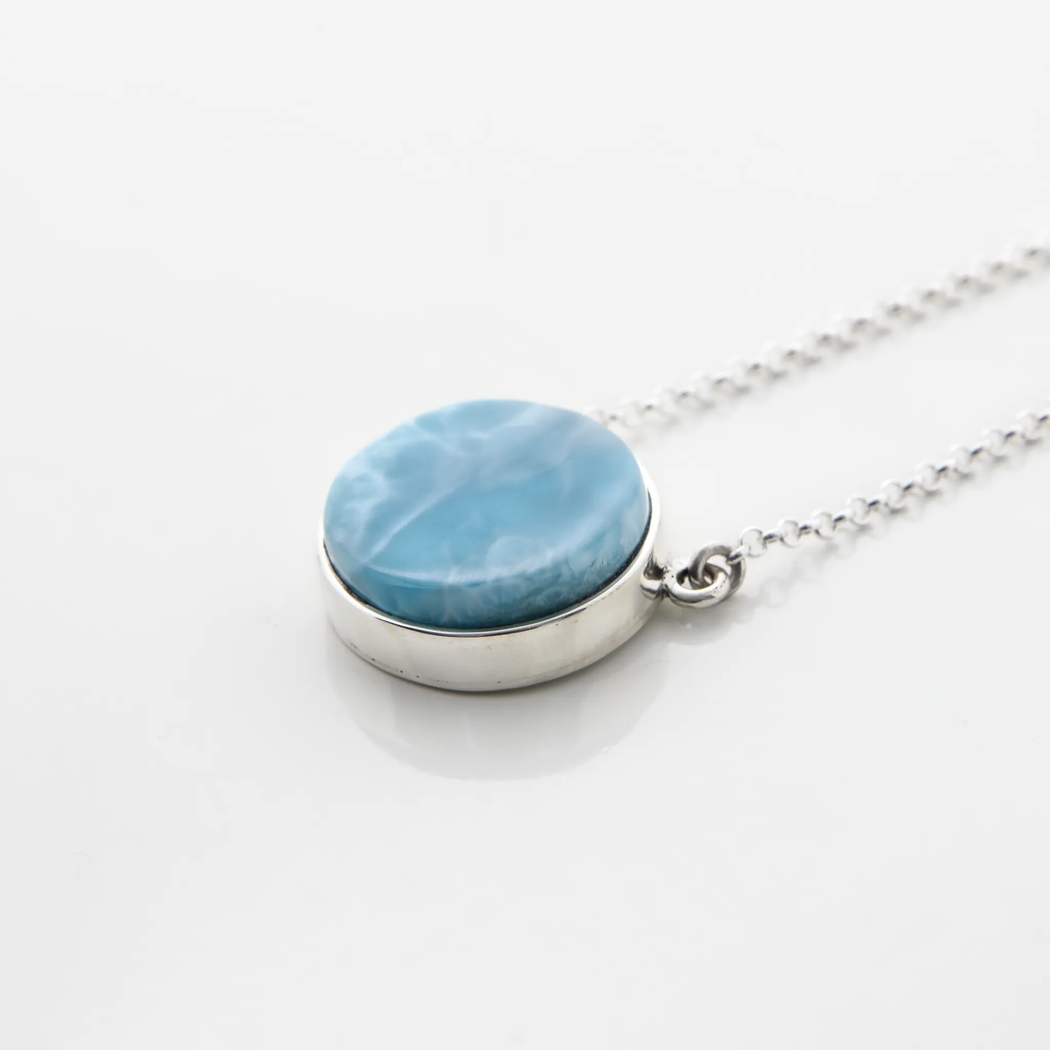 Larimar Circle Necklace