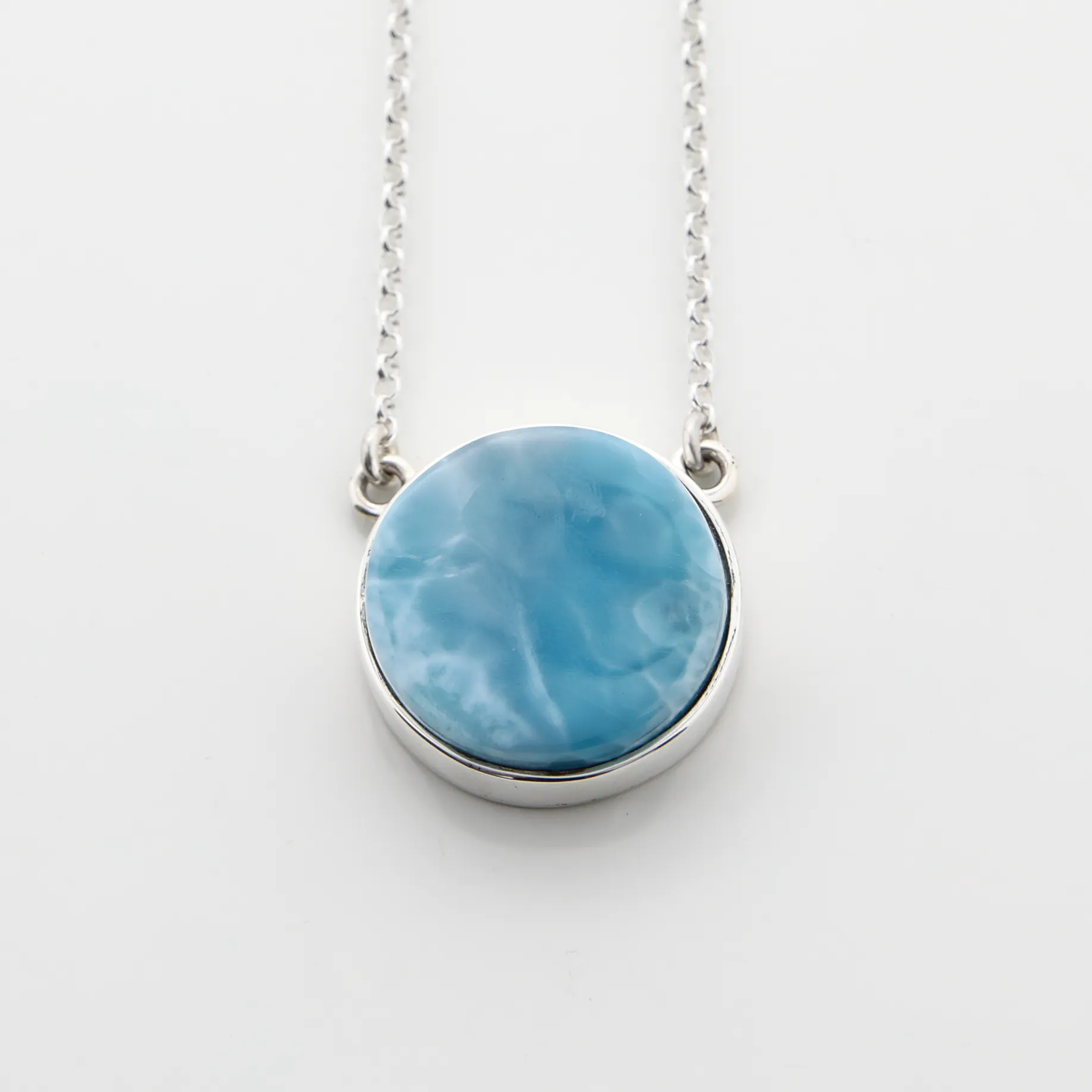 Larimar Circle Necklace