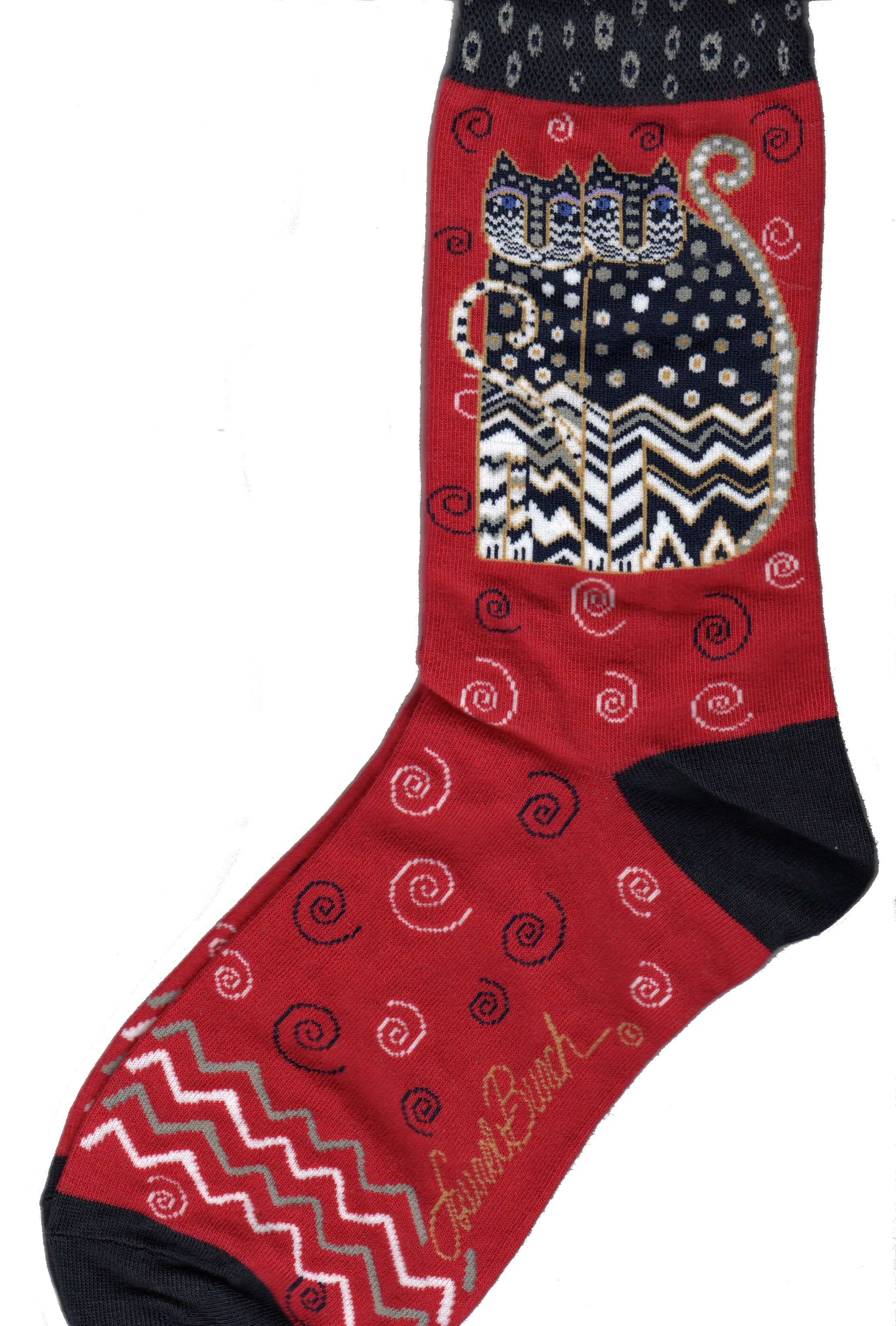 Laurel Burch Polka Dot Gatos Socks