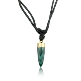 Malachite (syn) Point Adjustable Necklace