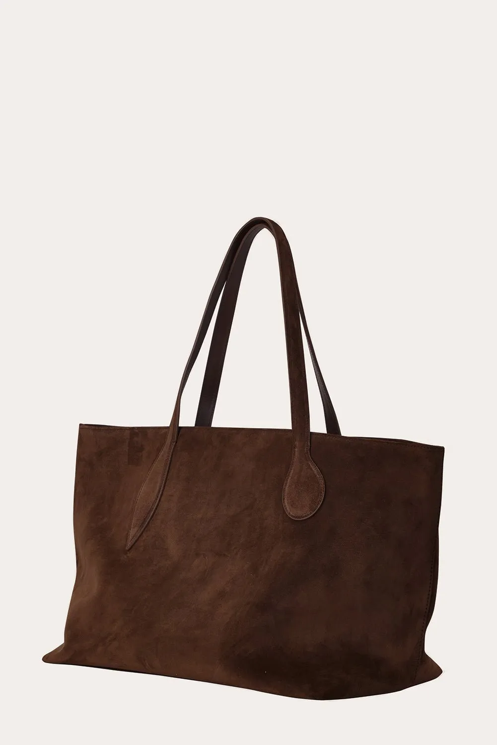 Mega Sprout Tote Dark Brown Suede