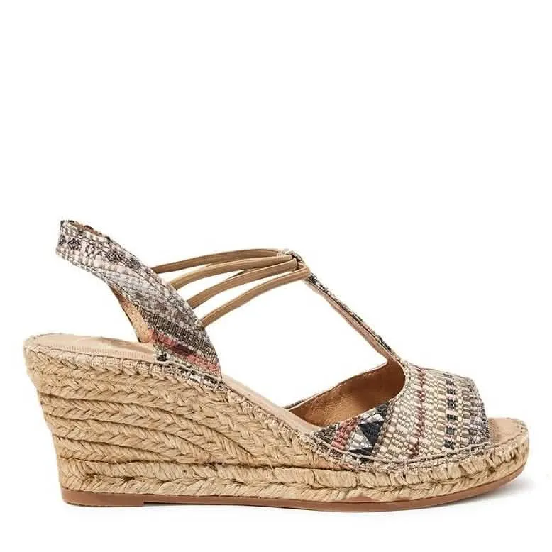 Metallic Cotton Blend Wedge Espadrille for Women - Siros-I