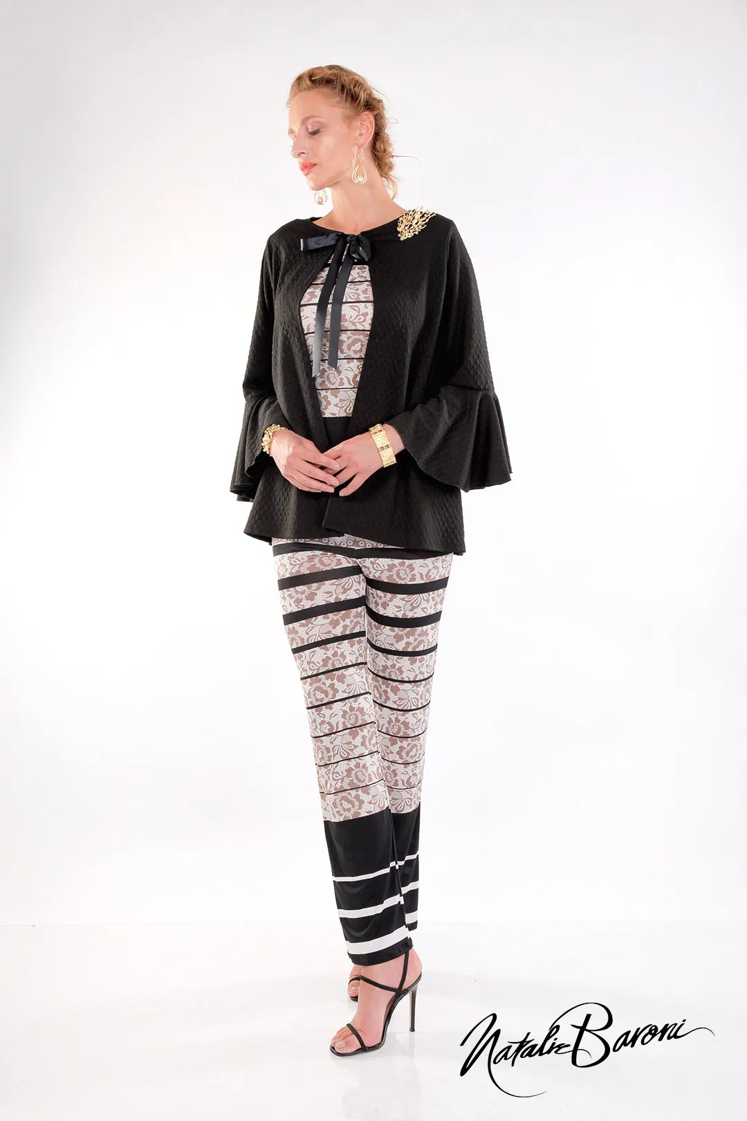 Mid Length Bell Sleeve Jacket - Amalfi