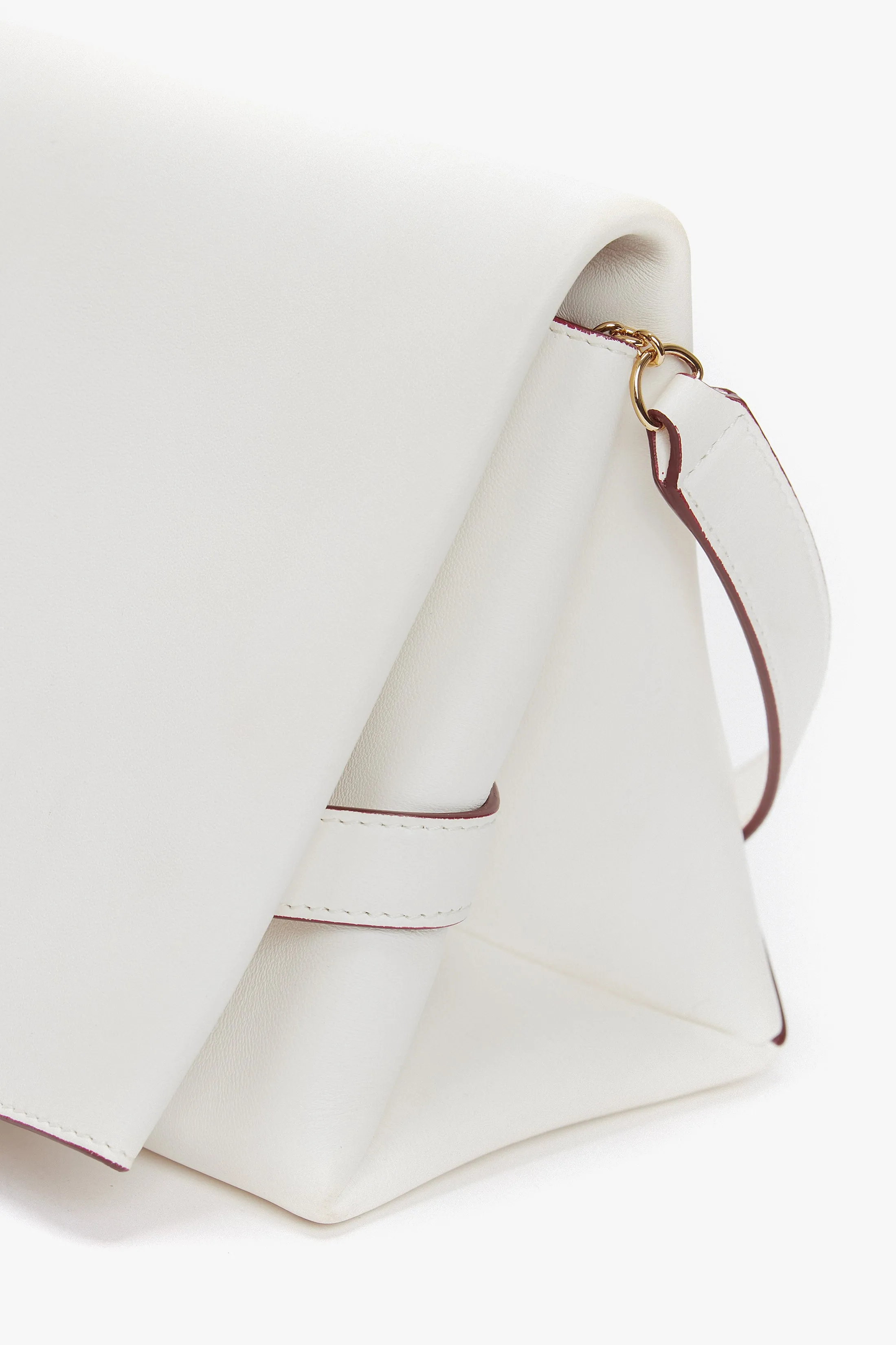 Mini Chain Pouch Bag In White Leather