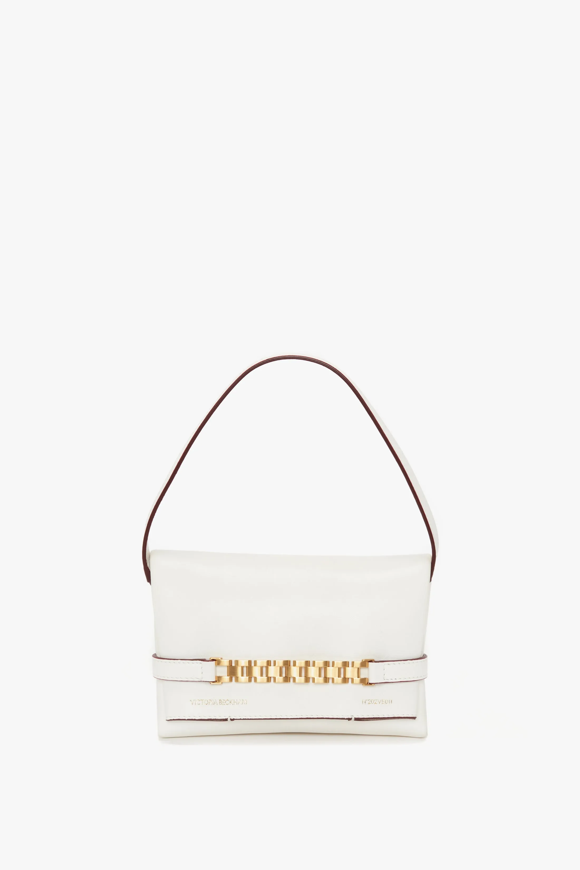 Mini Chain Pouch Bag In White Leather