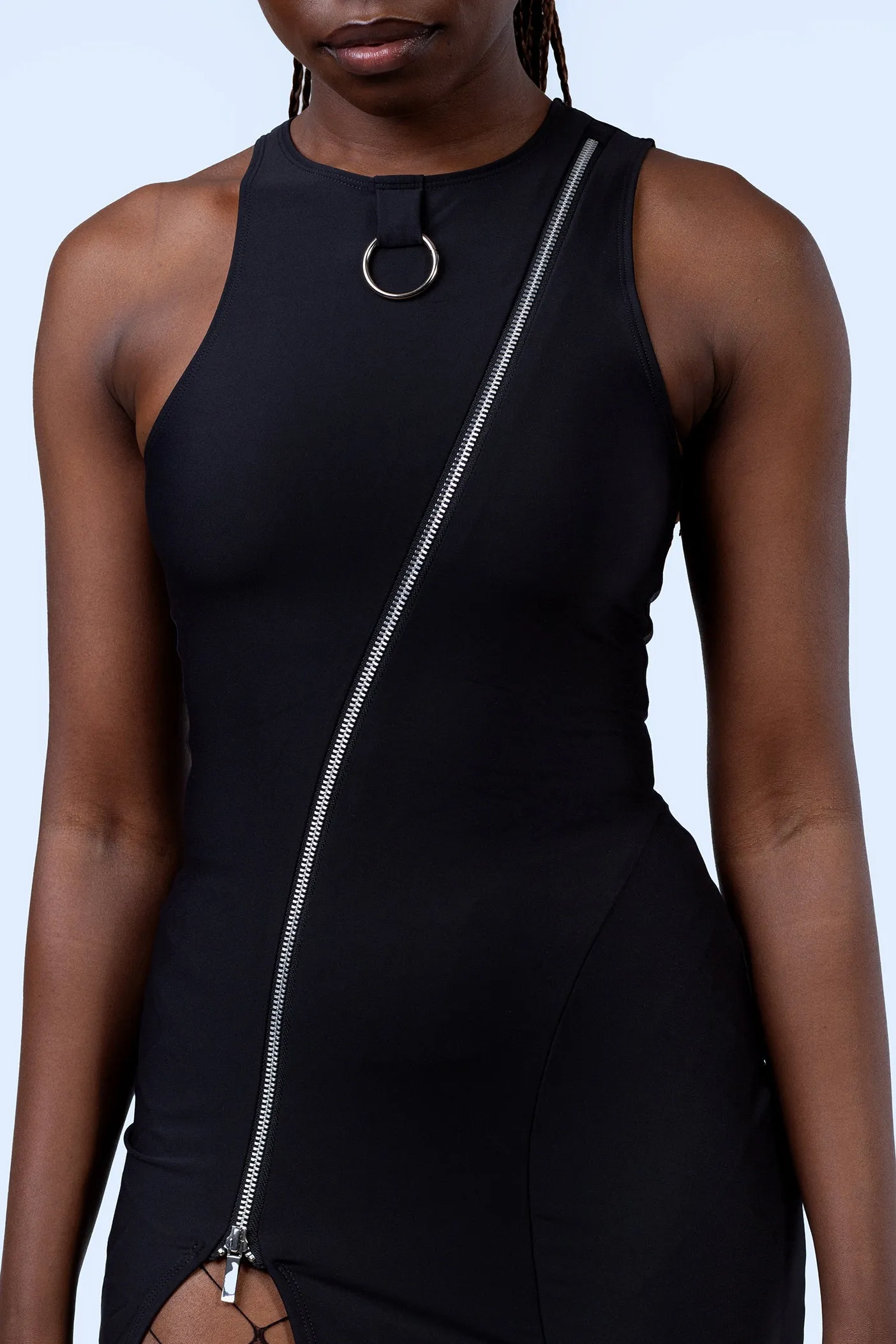 Moxie Zipper Slit Dress