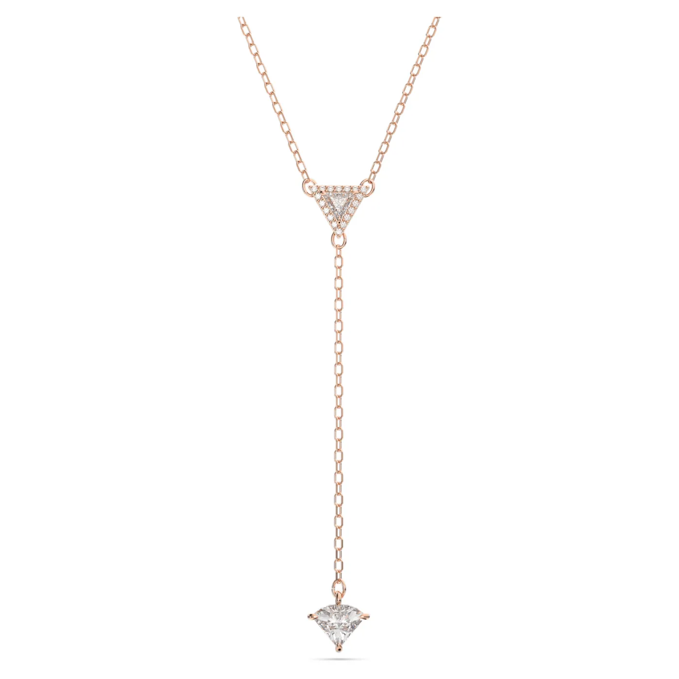 ORTYX Y NECKLACE, WHITE, RHODIUM PLATED