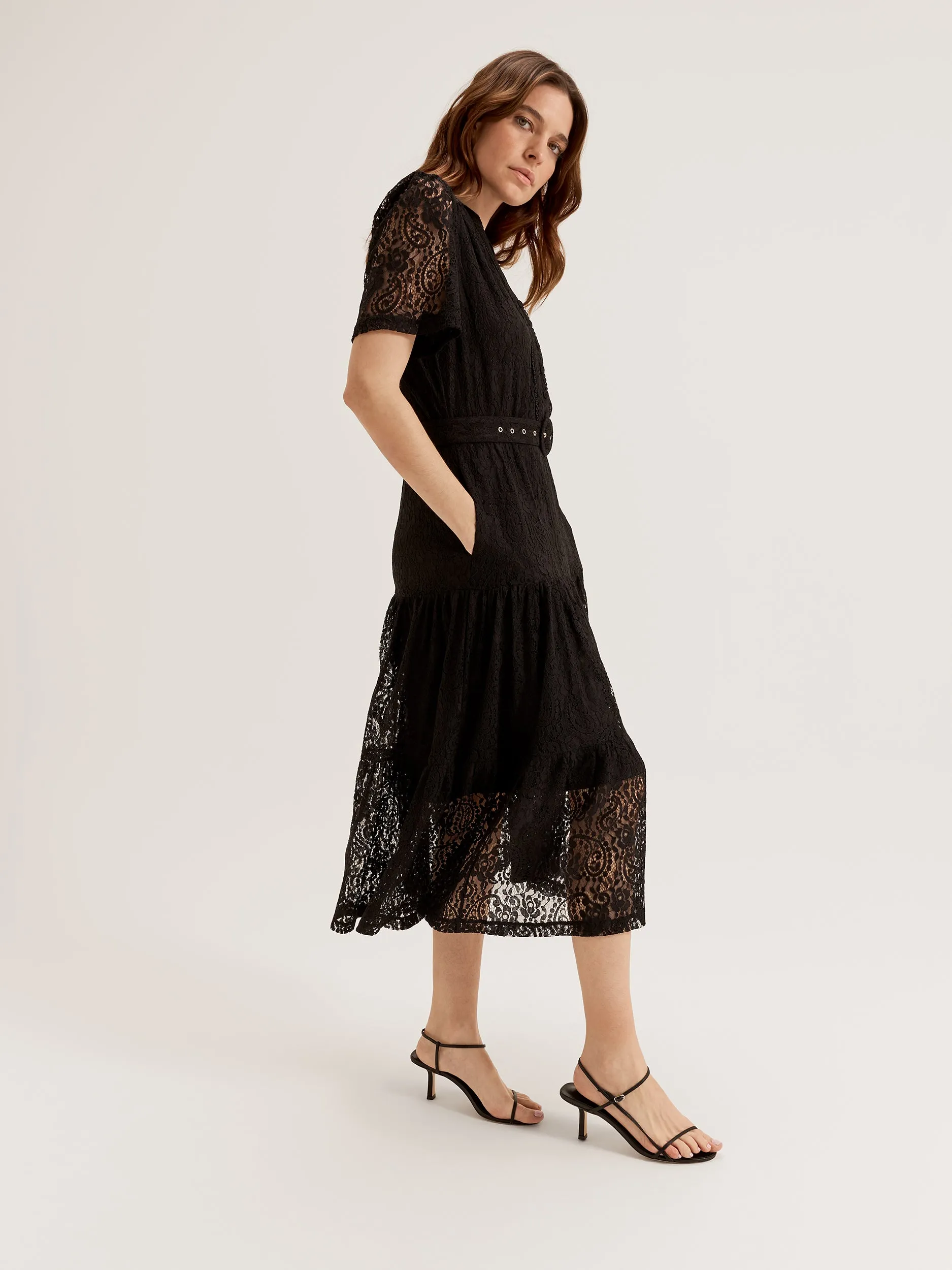 Paisley Lace Midi Dress