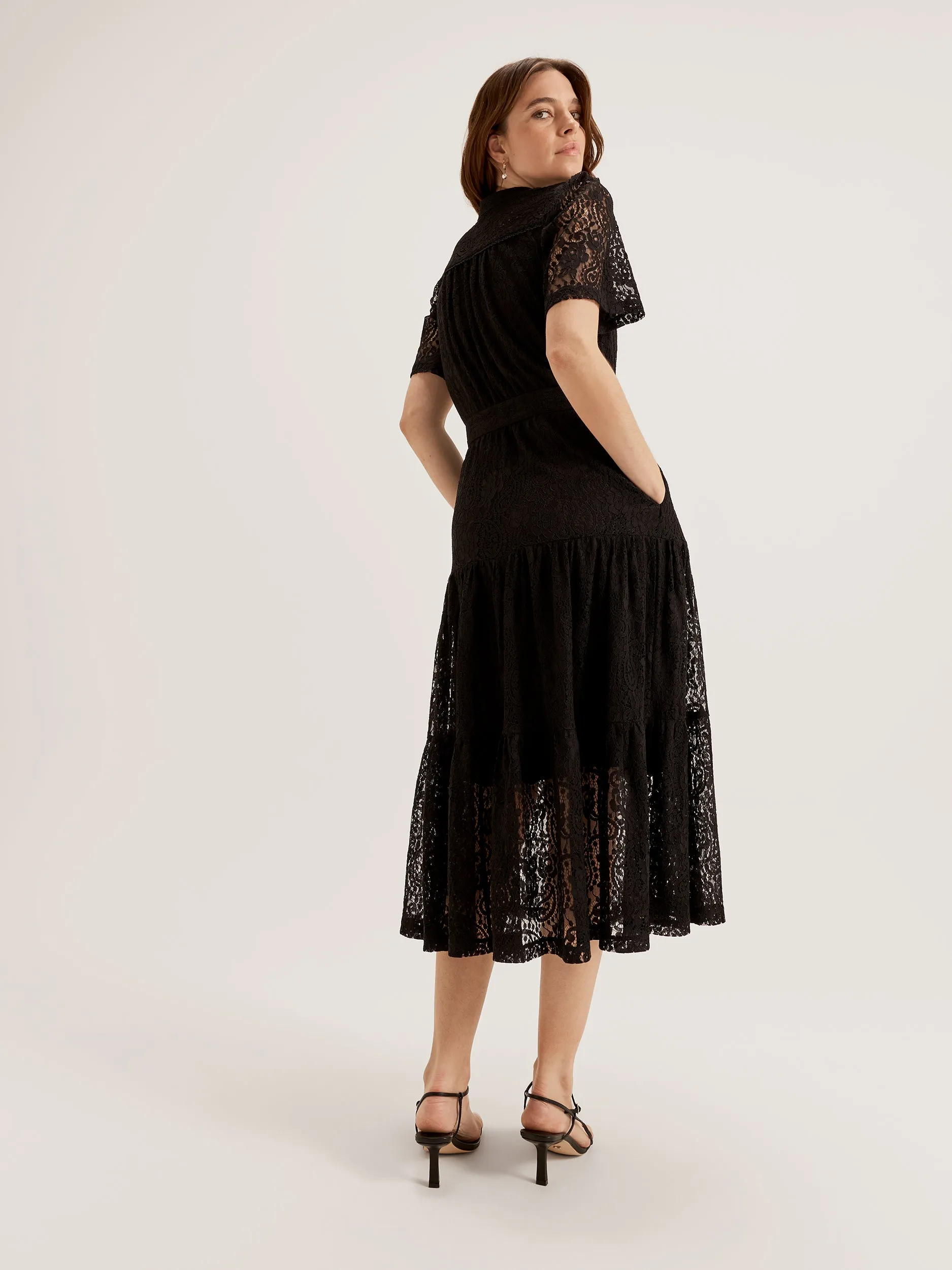 Paisley Lace Midi Dress