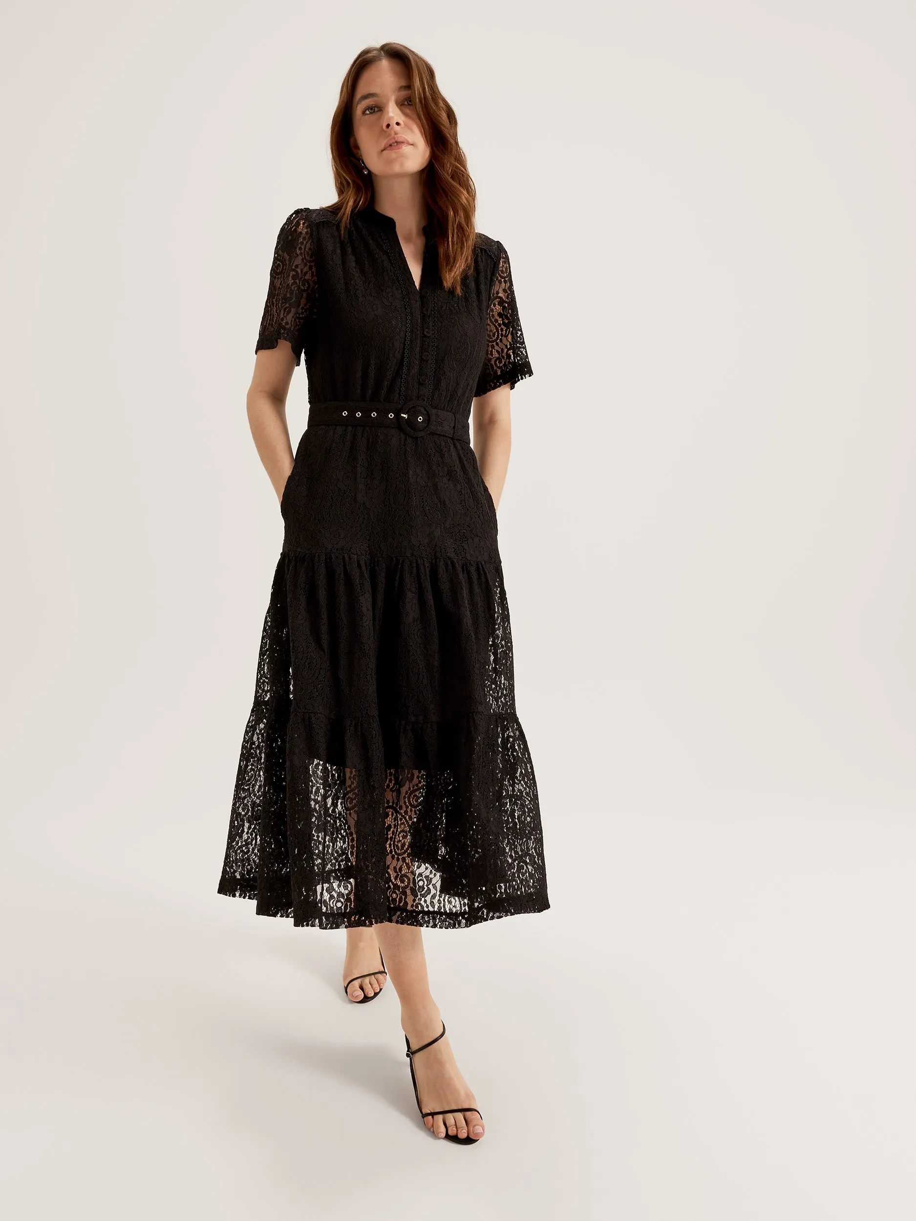 Paisley Lace Midi Dress