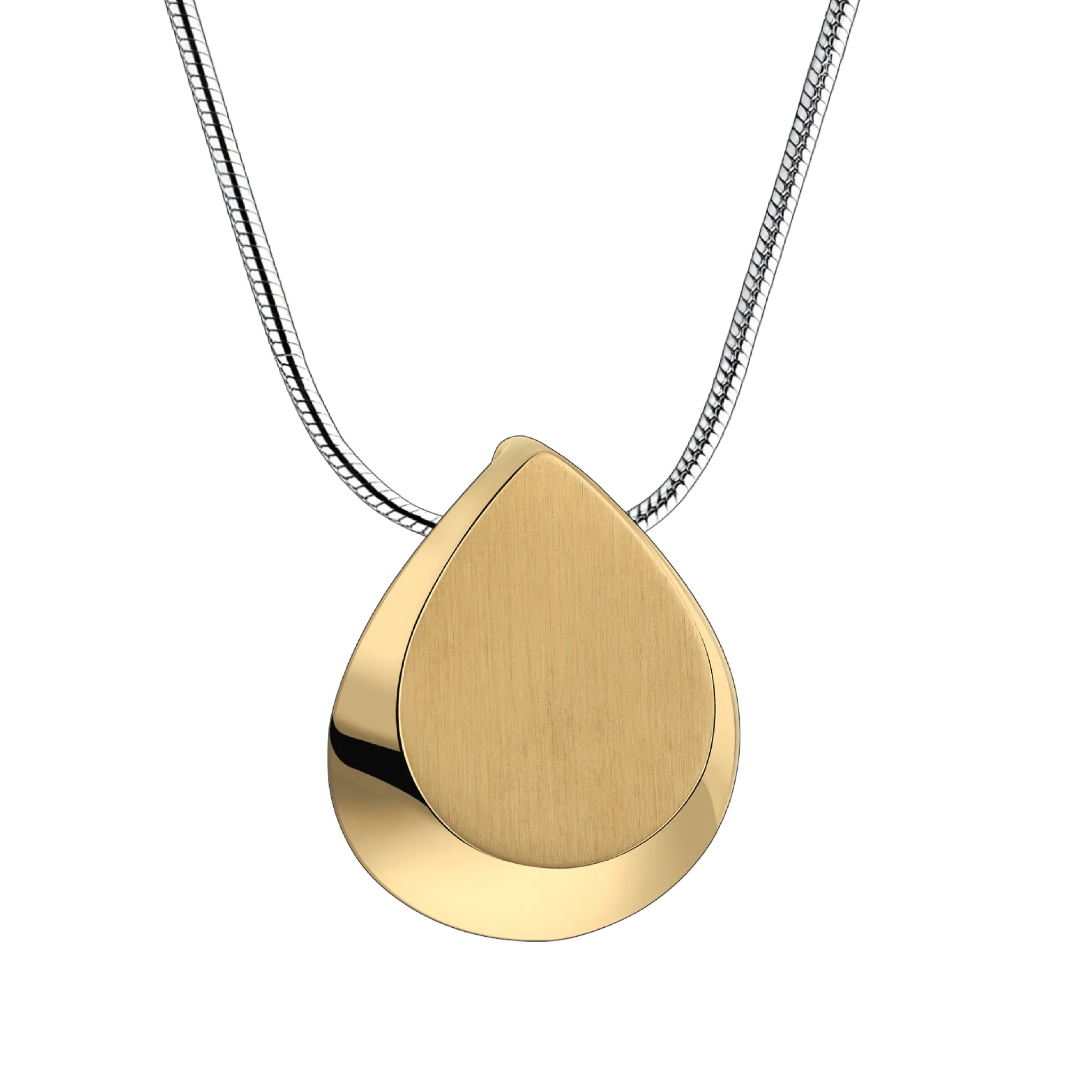 Pendant: Drop - Polished & Brushed Gold Vermeil - PD1025