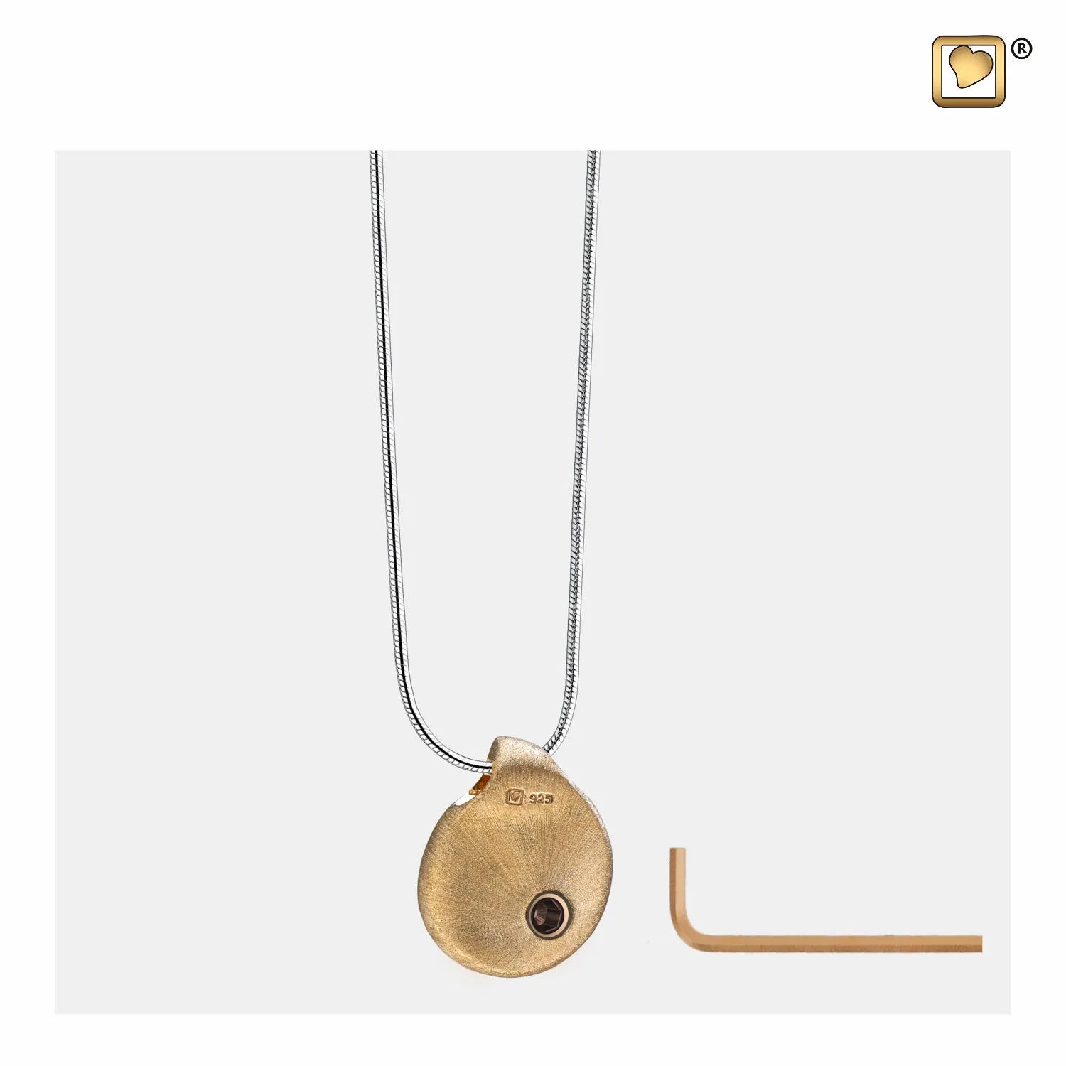 Pendant: TearDrop - Gold Vermeil Two Tone - PD1021