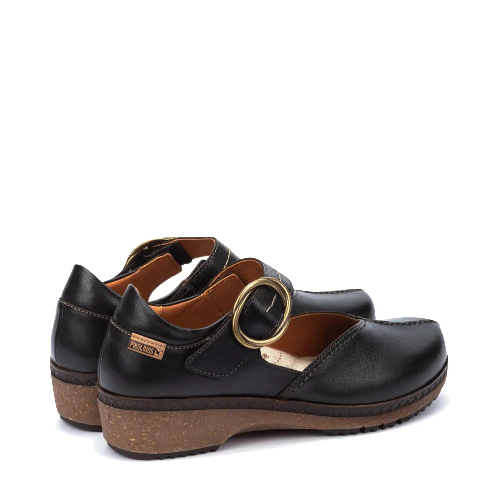 Pikolinos Women's Granada Leather Mary-Jane in Black