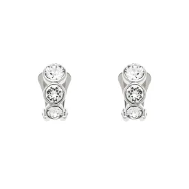 Platinum Crystal Trio Clip Earrings