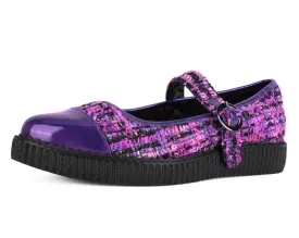 Purple Tweed Pointed Mary Jane