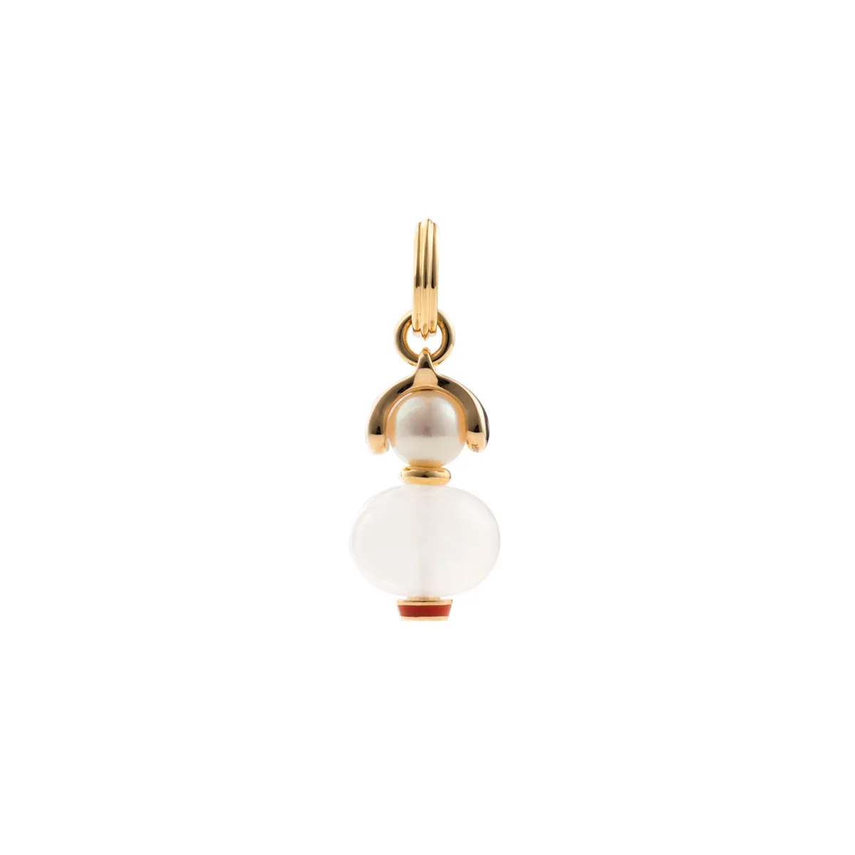 "Bird of Paradise" White Milky Quartz Charm Earring