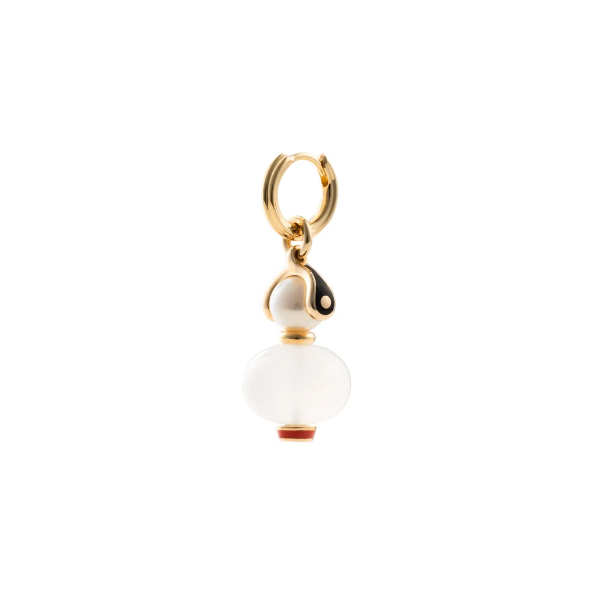 "Bird of Paradise" White Milky Quartz Charm Earring