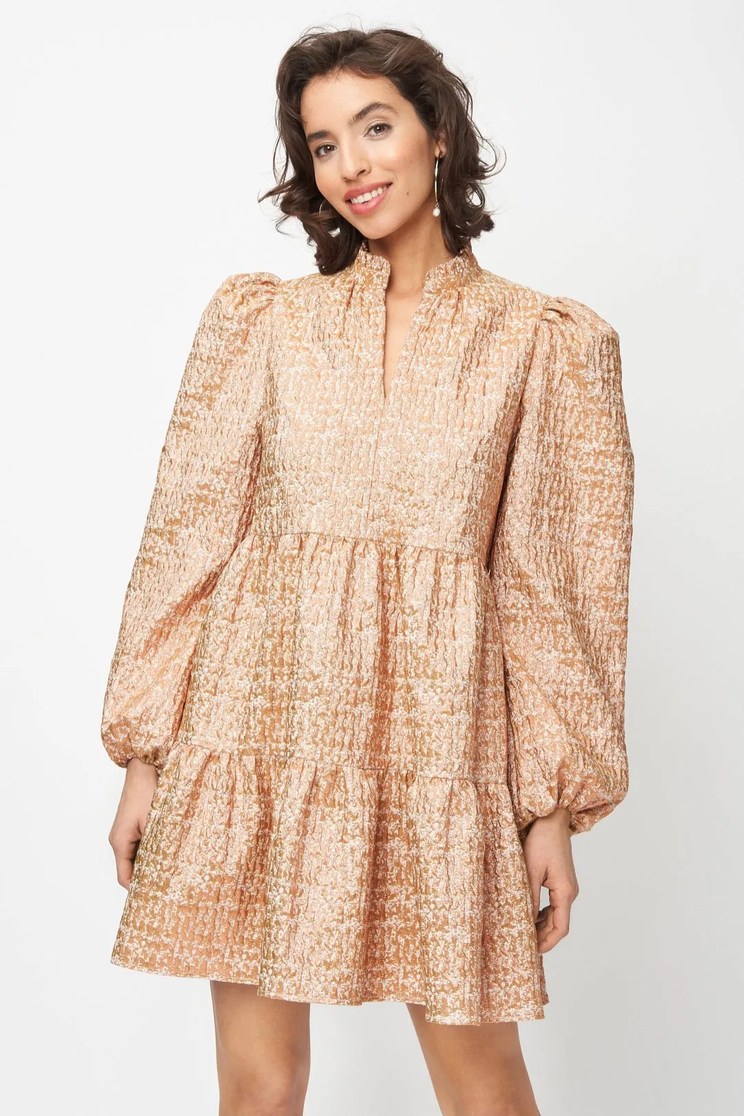 Riley Dress Gold Metallic