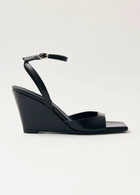 Riya Black Leather Sandals