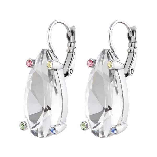 ROCKA SHINY SILVER CRYSTAL EARRINGS