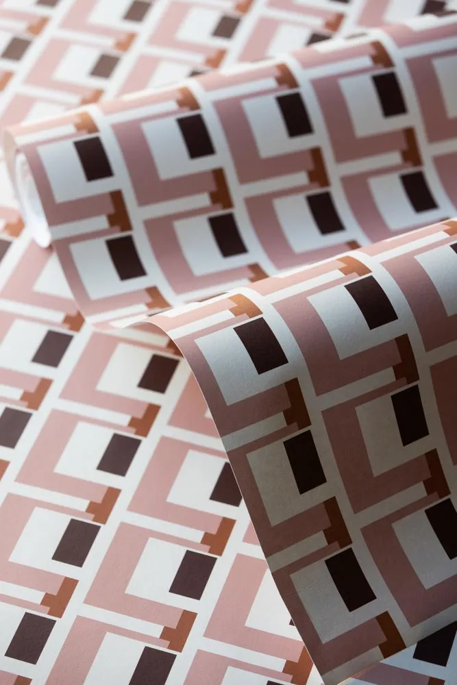 Rockett St George Electric Geometric Peach Wallpaper